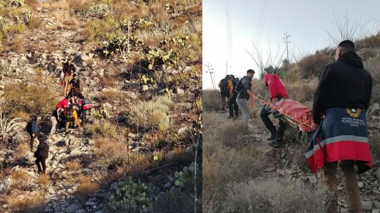 Accidente en el Cerro de las Noas: Senderista sufre fractura de tobillo y es rescatado con camilla