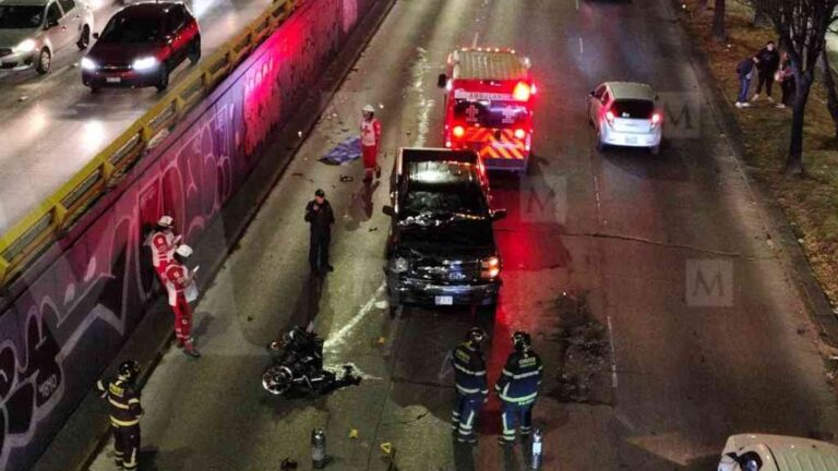Trágico accidente en Circuito Interior: Motociclista muerto tras choque con camioneta en CdMx